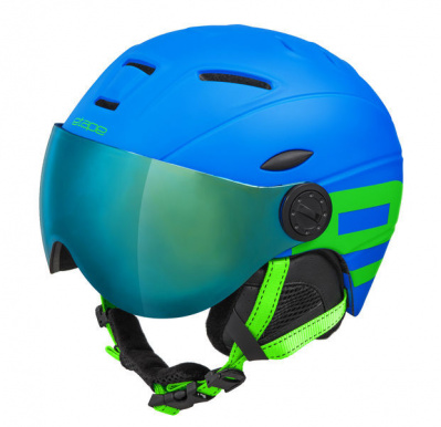 Dětská lyžařská helma ETAPE RIDER PRO modrá/zelená mat 2023