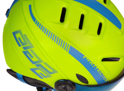 detail ETAPE RIDER PRO JR dětská lyžařská helma limeta/modrá mat 2023