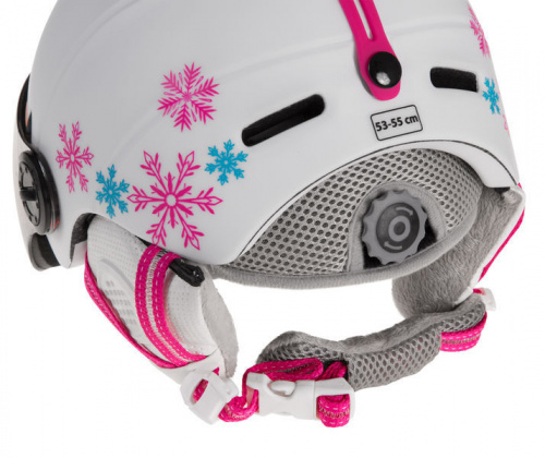 detail ETAPE RIDER PRO JR dětská lyžařská helma bílá/růžová mat 2023 vizor