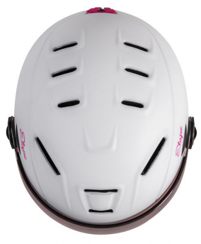 detail ETAPE RIDER PRO JR dětská lyžařská helma bílá/růžová mat 2023 vizor