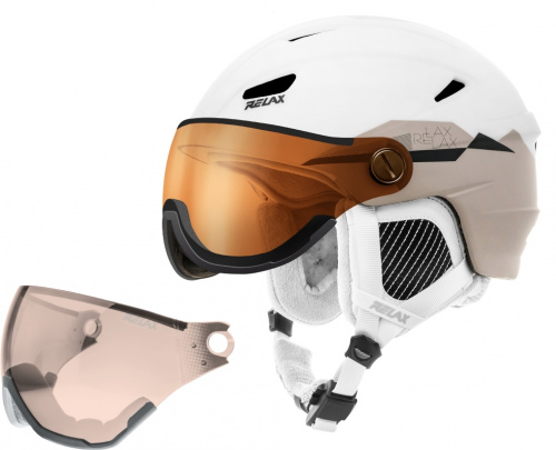 detail RELAX STEALTH RH24I lyžařská helma výměnný visor bílá 21/22