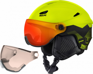 RELAX STEALTH RH24R lyžařská helma výměnný visor žlutá 21/22