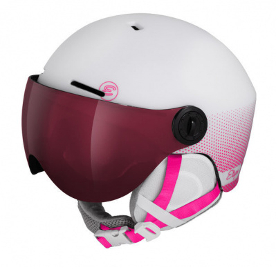 ETAPE SPEEDY PRO dětská lyžařská helma s vizorem bílá/růžová mat 2023